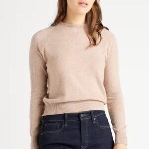 Quince Womens Mongolian Shrunken Cashmere Sweatshirt Oatmeal Small